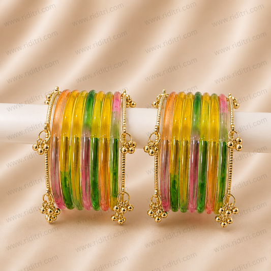 Viral Ghungroo Jelly Glass Multicolor Bangles