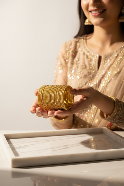 Golden Stone Glass Bangles