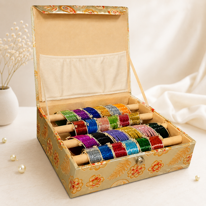 Glossy Metal with Ghungroo Bangles Box