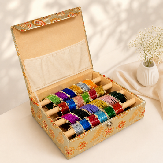 Glossy Metal with Ghungroo Bangles Box