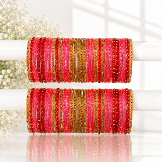 Raindrop Glass Bangles Set_ RDTRPG