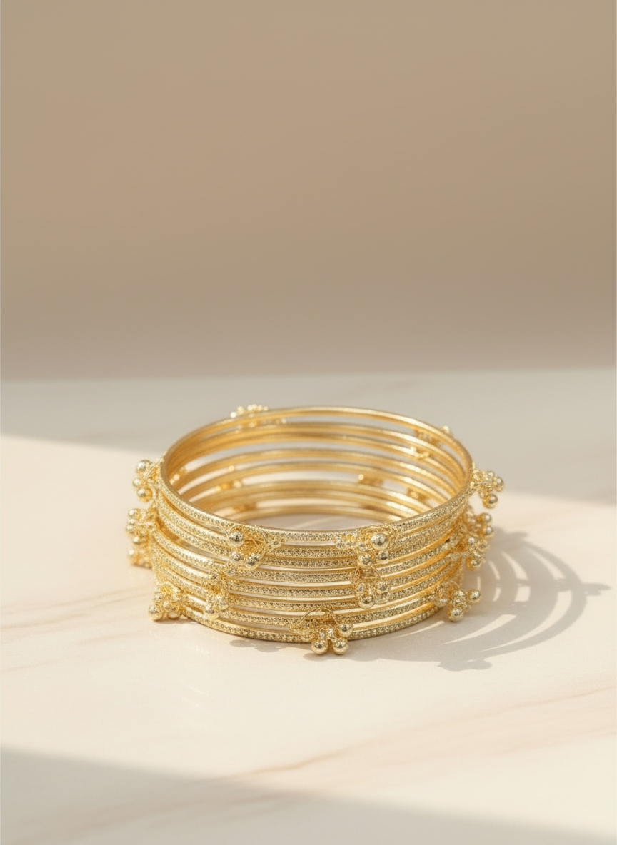 Viral Glass with Ghungroo Bangle Set-RDT8601