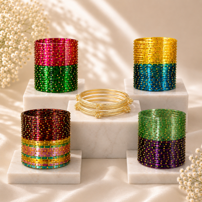 Viral Glass with Ghungroo Bangle Set-RDT8601