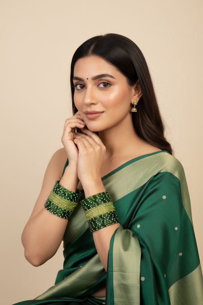 Green Glass Bangles Set