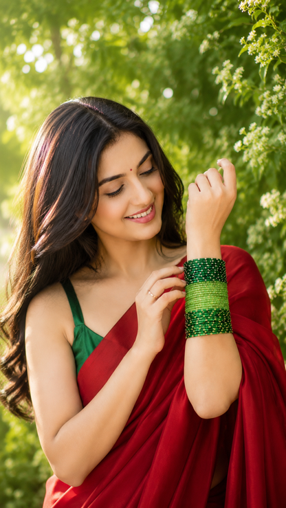 Green Glass Bangles Set