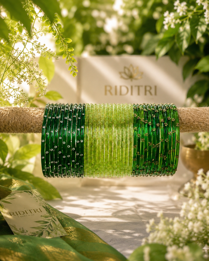 Green Glass Bangles Set