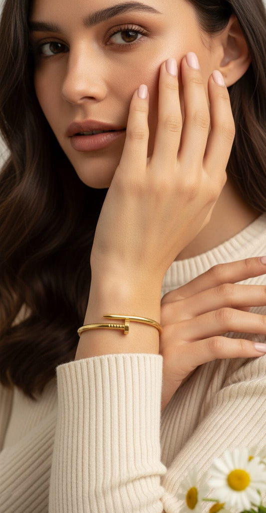 Anti Tarnish Nail Shaped Bracelet