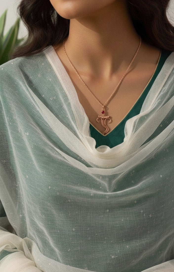 Ganeshaya Pendant with Chain Anti Tarnish
