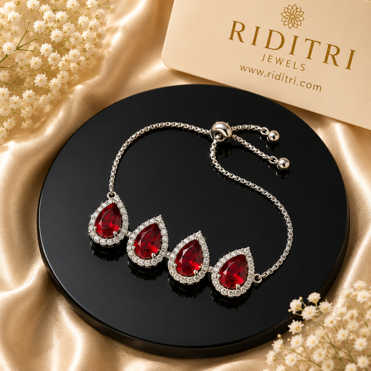 Red Nayana Adjustable Bracelet
