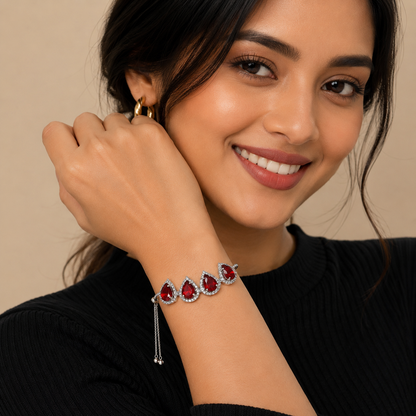Red Nayana Adjustable Bracelet