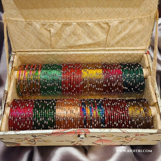 Raindrop Glass Bangles Box-2 Rolls