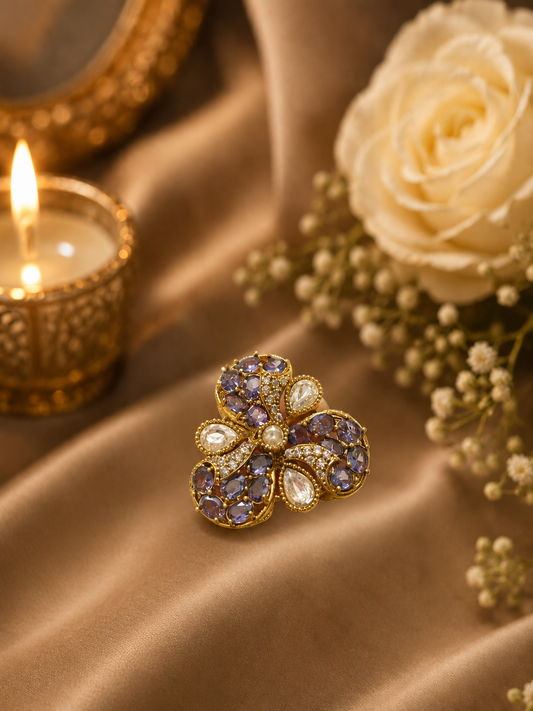 Adjustable Lavender Cocktail and Festive Ring