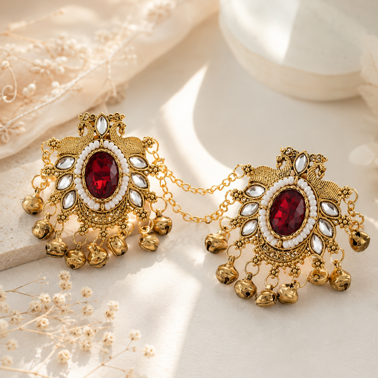 Adjustable Red Kashmiri Ring