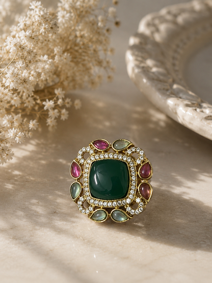 Adjustable Festive Multicolor Vanya Ring