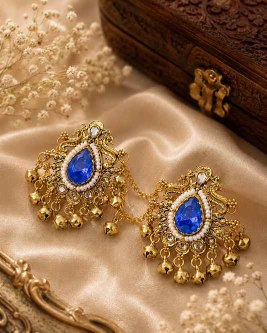 Adjustable Blue Kashmiri Ghungroo Ring