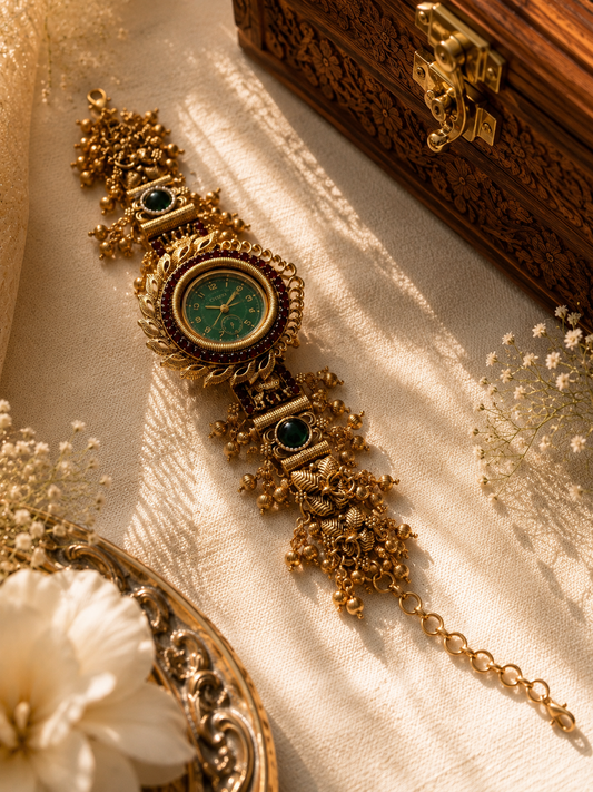 Timeless Kashmiri Ghungroo Green Watch