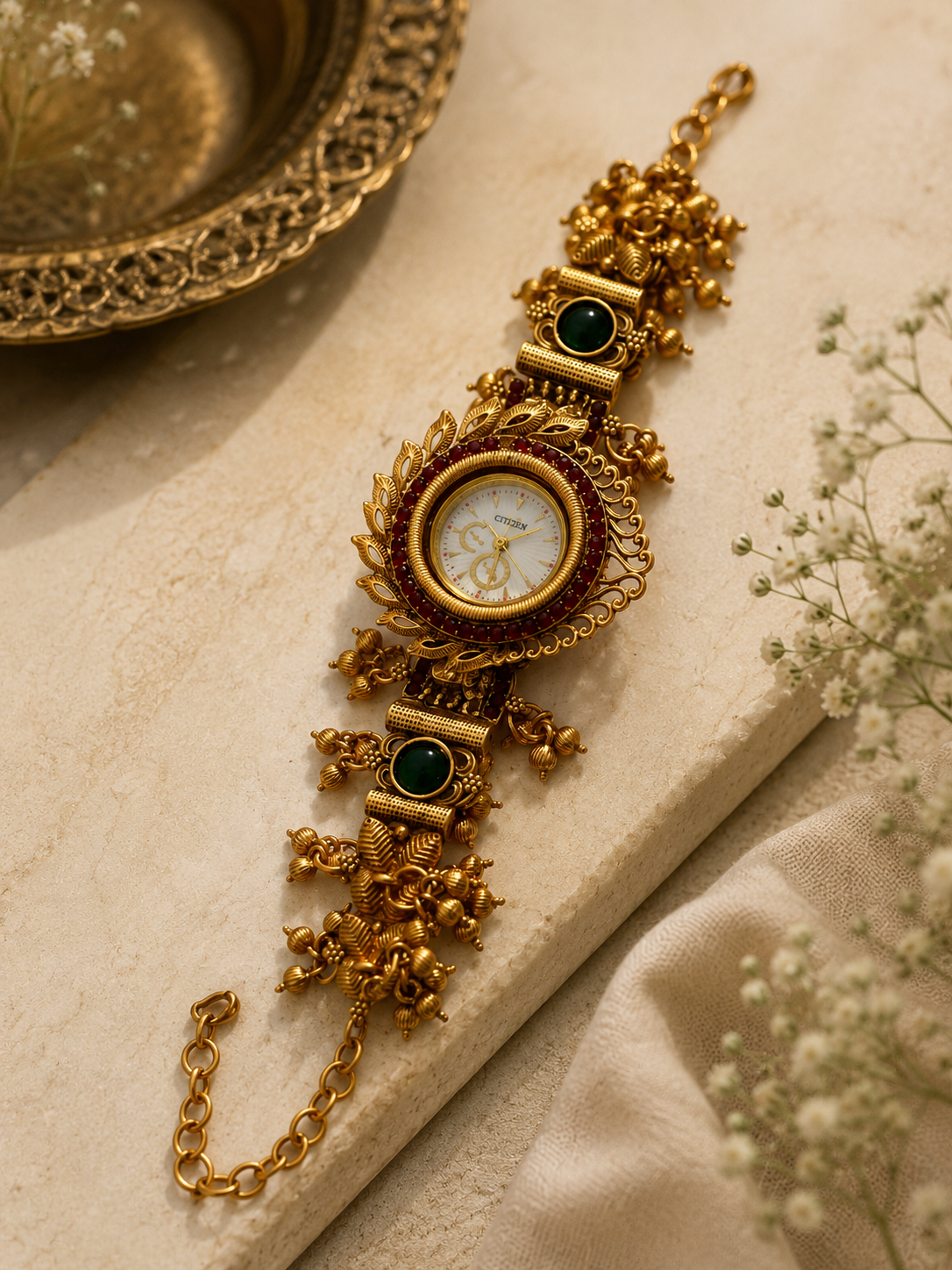 Timeless Kashmiri Ghungroo White Watch