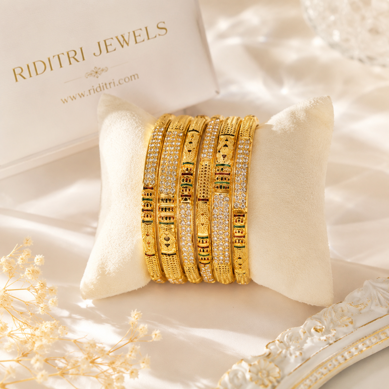 Vashira Gold Plated Bangles Set