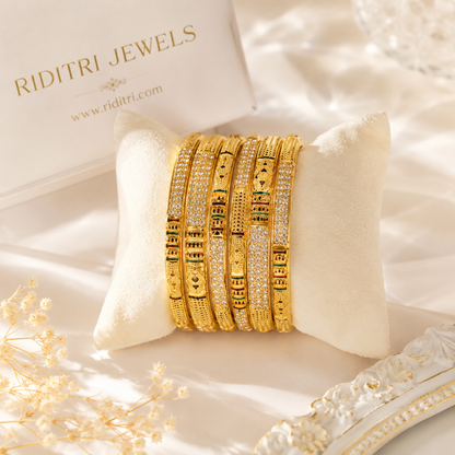 Vashira Gold Plated Bangles Set