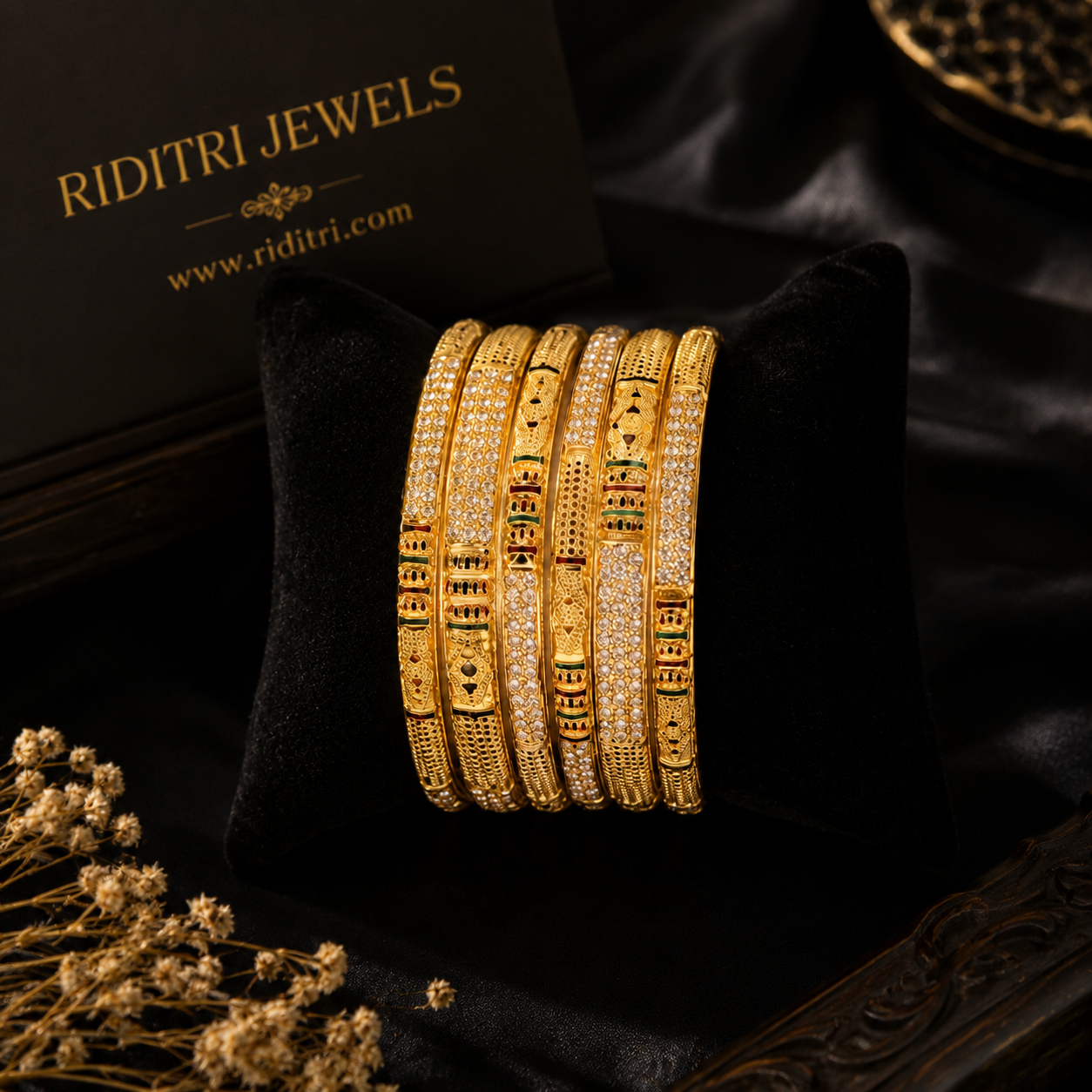 Vashira Gold Plated Bangles Set