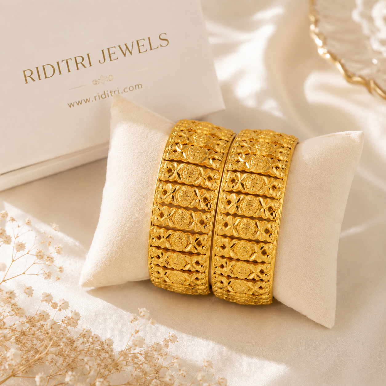 Gold Plated Broad Bangles