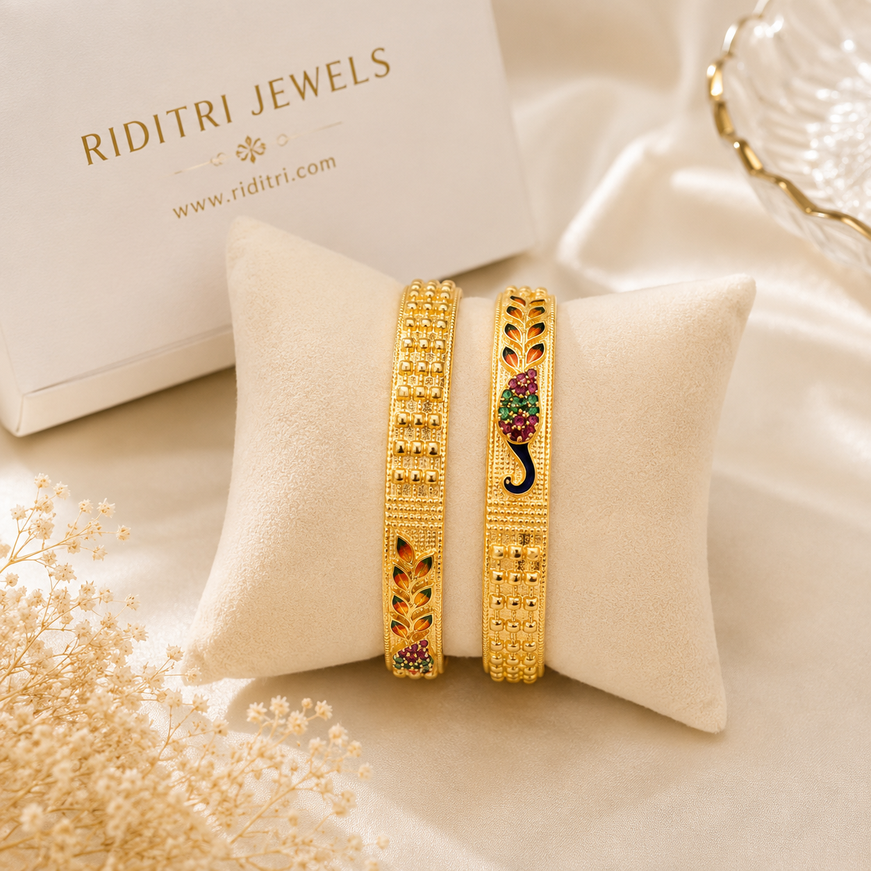 Morni Gold Plated Bangles Set