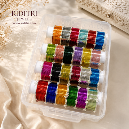Glossy Metal with Kashmiri Ghungroo Bangles Box