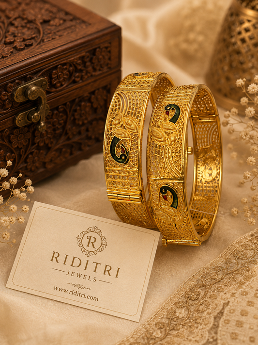 Peacock Gold Plated Bangles