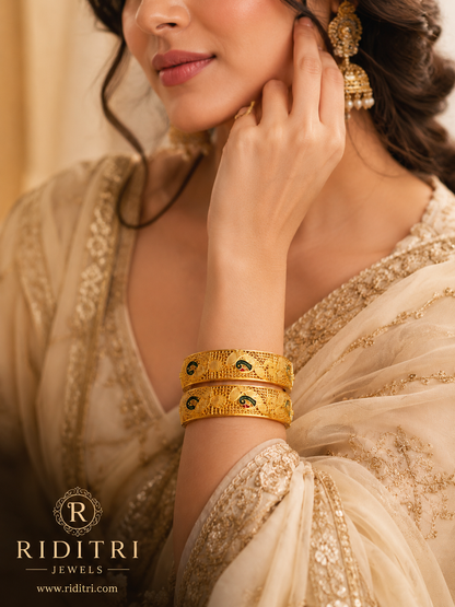 Peacock Gold Plated Bangles