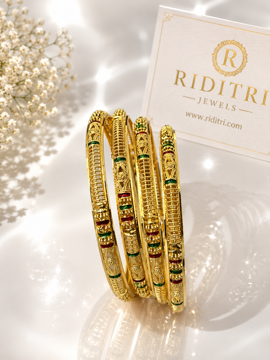 Virasat Gold Plated Bangles Set