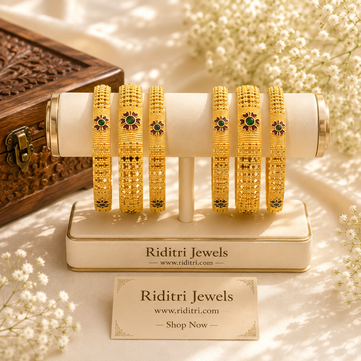 Swarna Noor Gold Plated Bangles Set