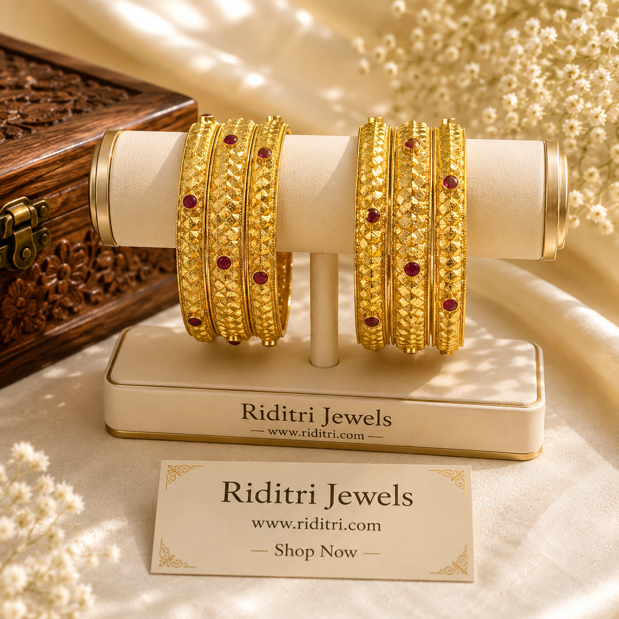 Noriyat Gold Plated Bangles Set
