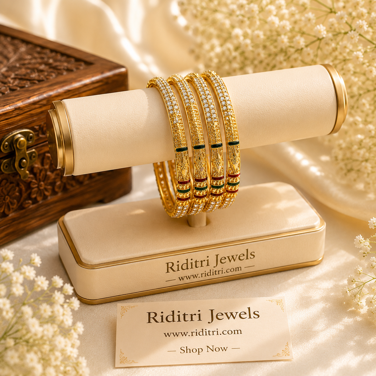 Noriyat Aura Gold Plated Bangles Set