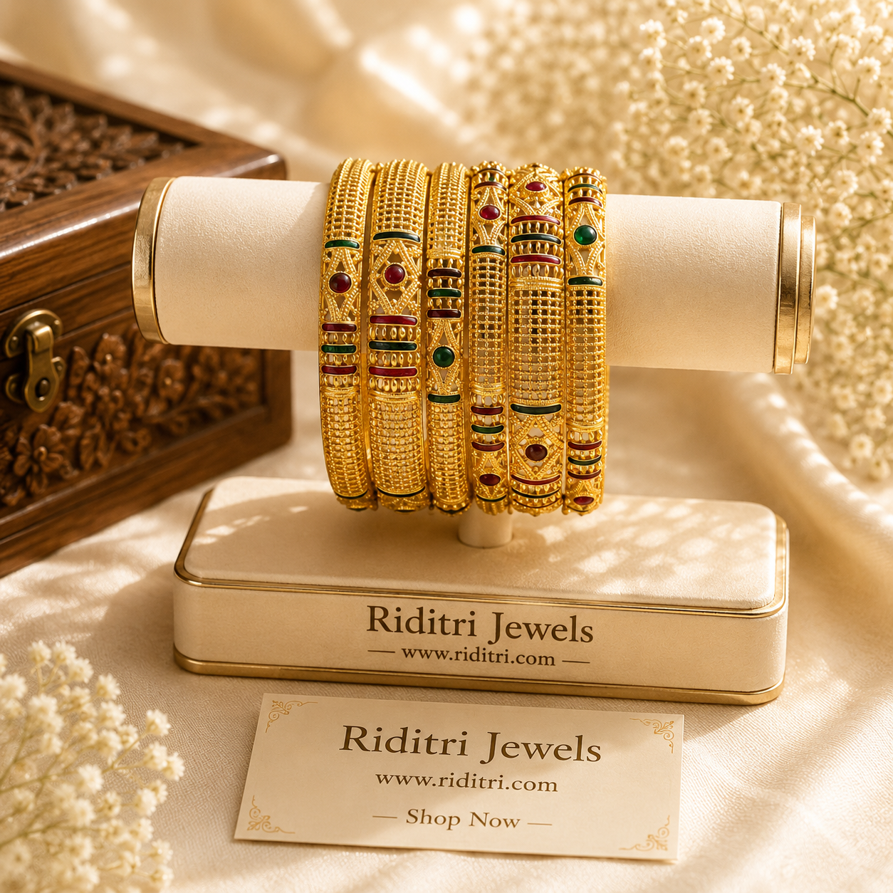 Vaayu Gold Plated Bangles Set