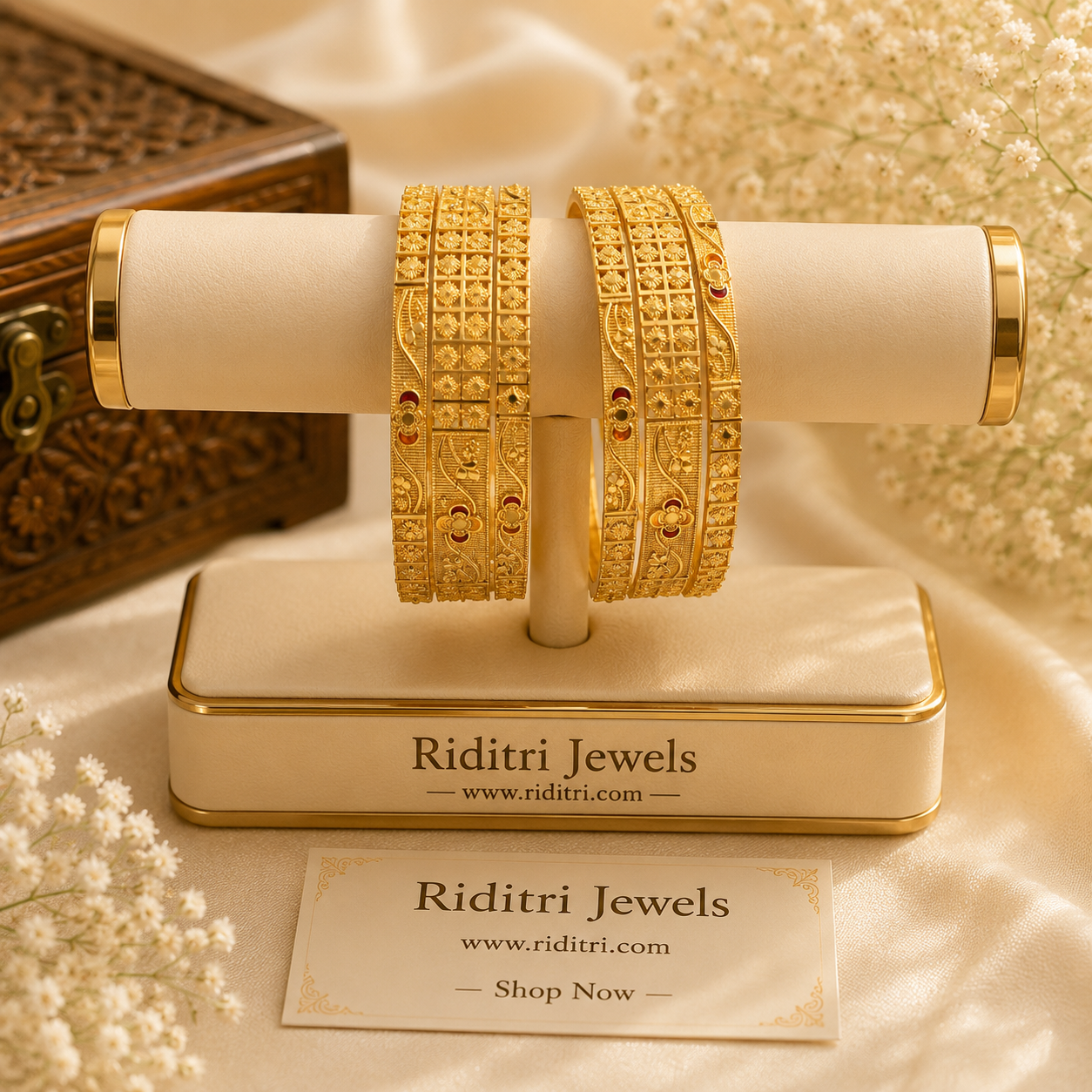 Aabha Gold Plated Bangles Set