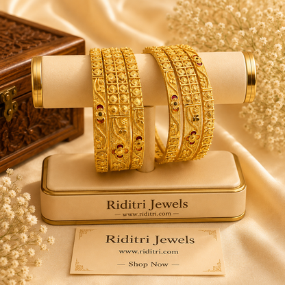 Aabha Gold Plated Bangles Set