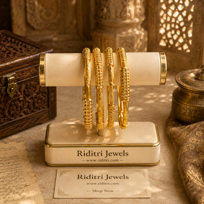 Sunehari Luxe Gold Plated Bangles Set