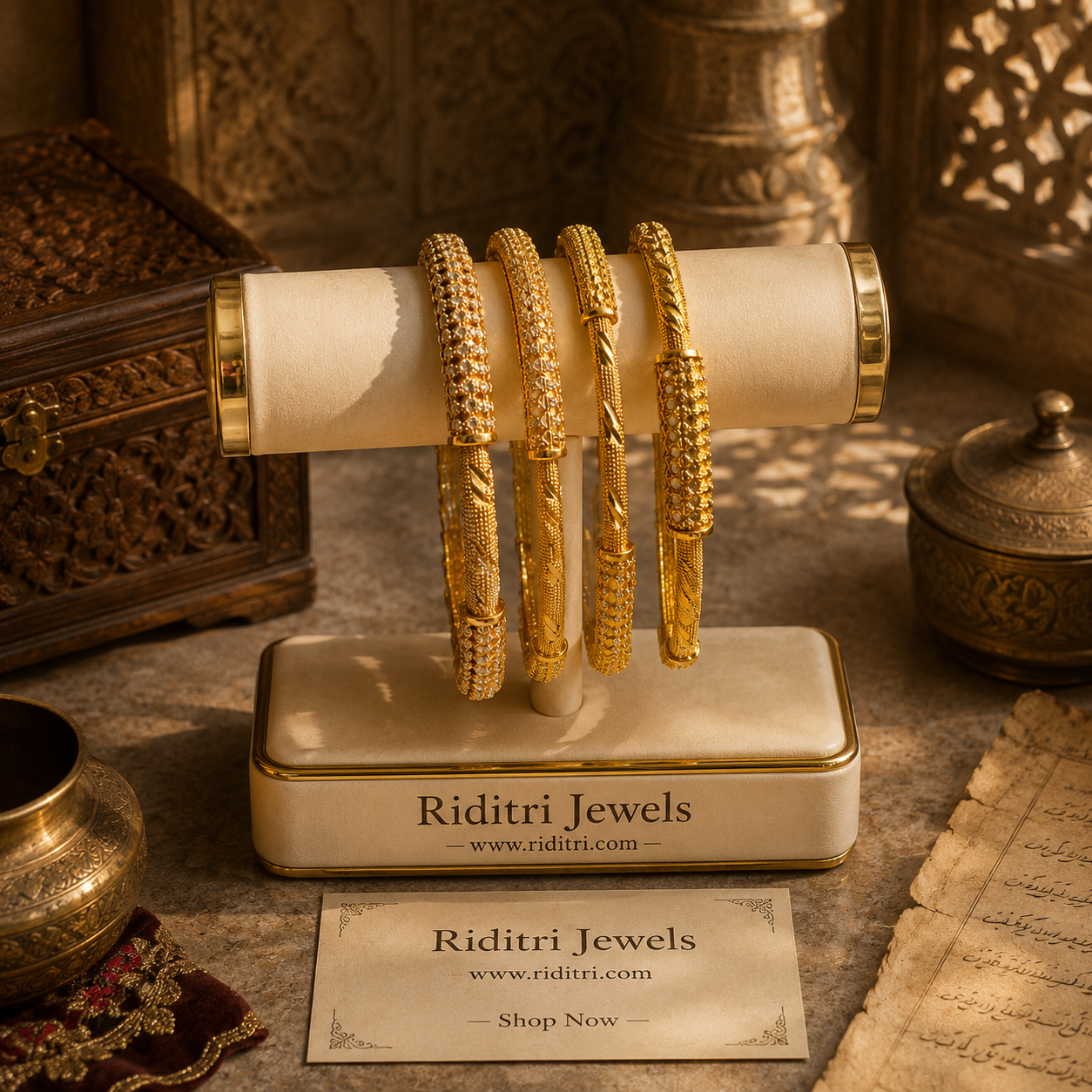 Sunehari Luxe Gold Plated Bangles Set