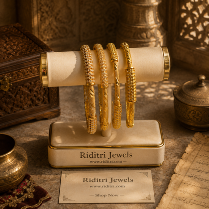 Sunehari Luxe Gold Plated Bangles Set