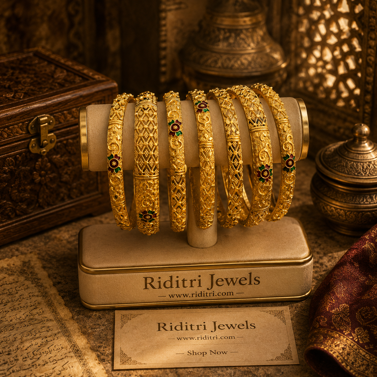 Savaya Gold Plated Bangles Set