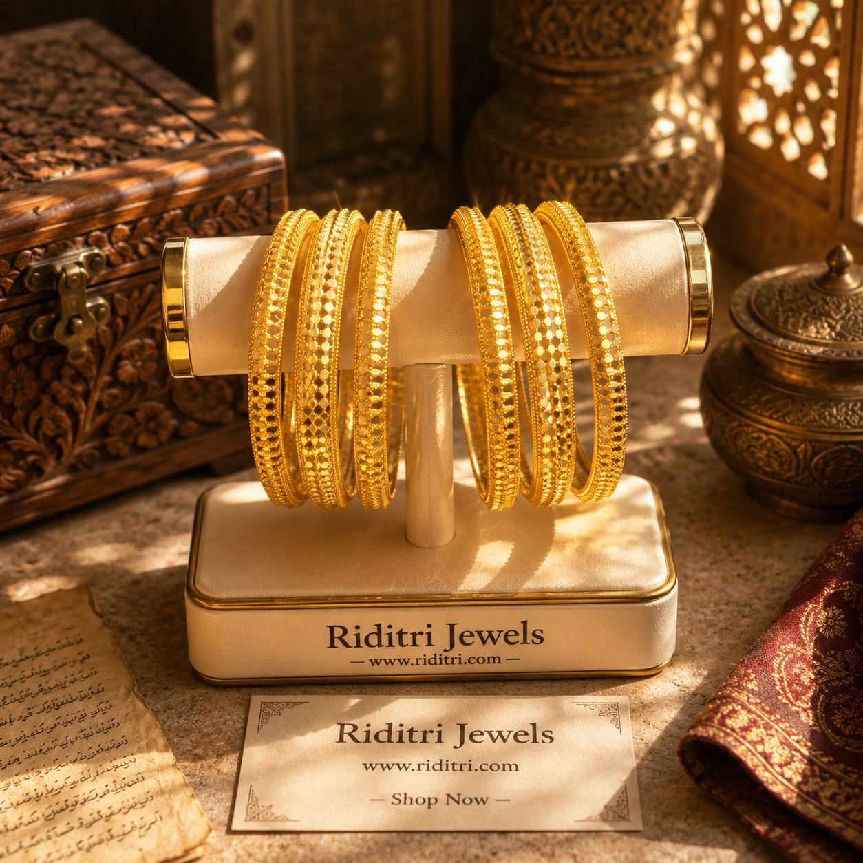 Suneyea Gold Plated Bangles Set