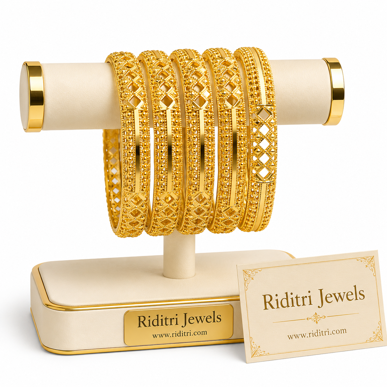 Nooranira Gold Plated Bangles Set