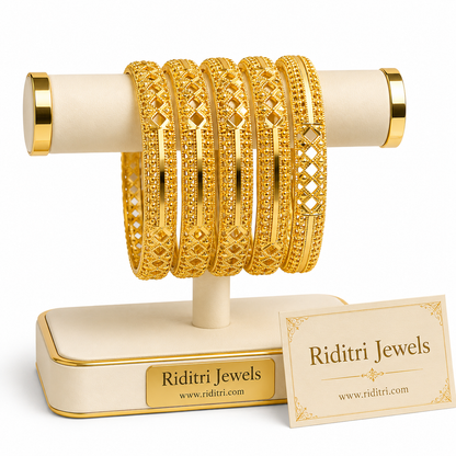Nooranira Gold Plated Bangles Set