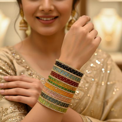 Raindrop Glass Mini Bangle Set