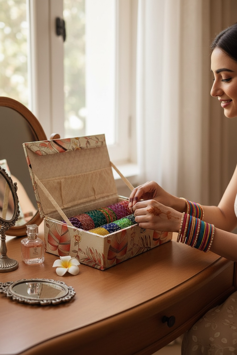 Glass Stone Bangles Box-2 Rolls