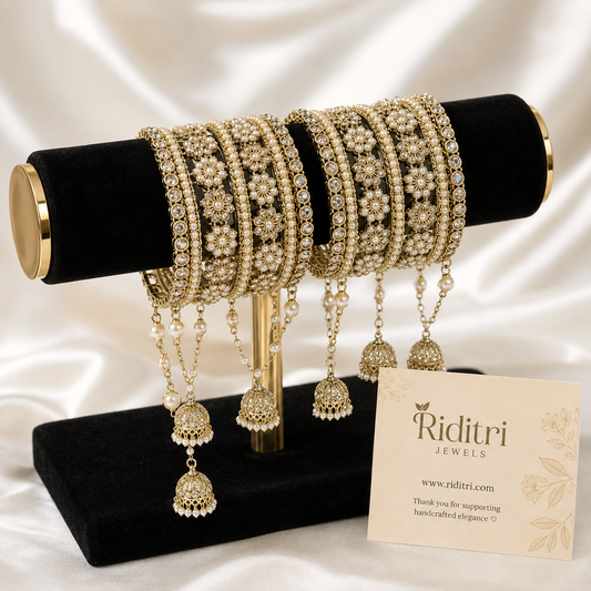 Luxury AD copper Shadow Bangles Set