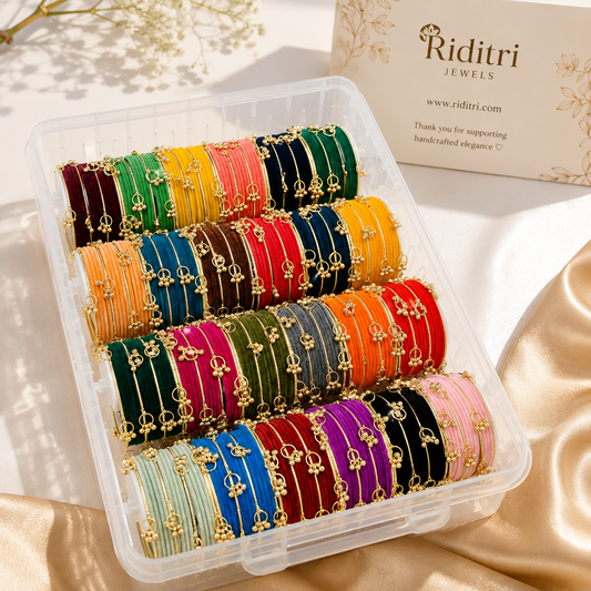 Velvet Metal Kashmiri Ghungroo Bangles Box