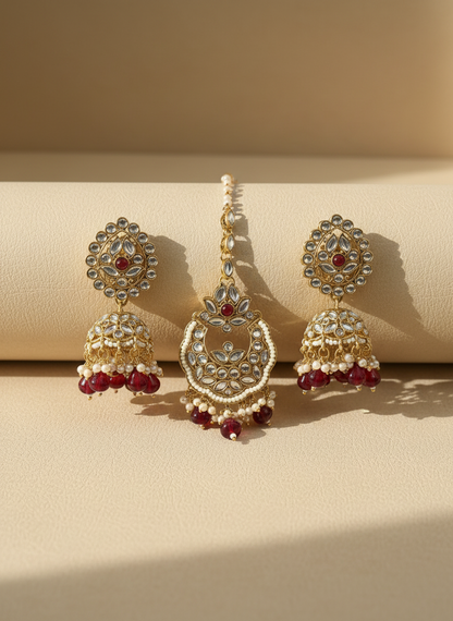 Zara Earrings with Maang Tika