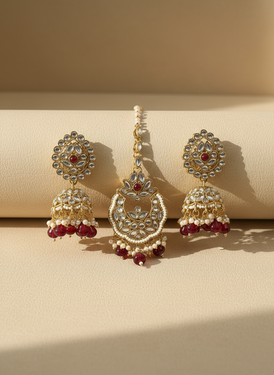 Zara Earrings with Maang Tika