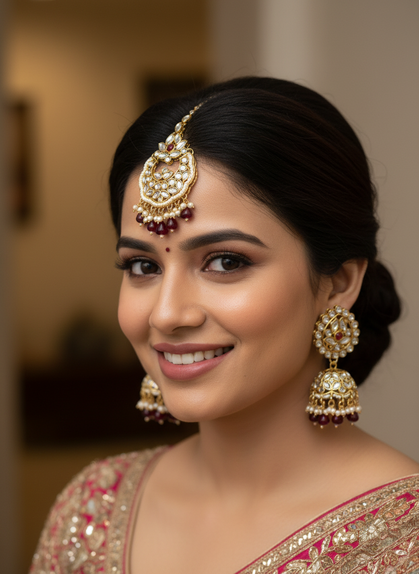 Zara Earrings with Maang Tika